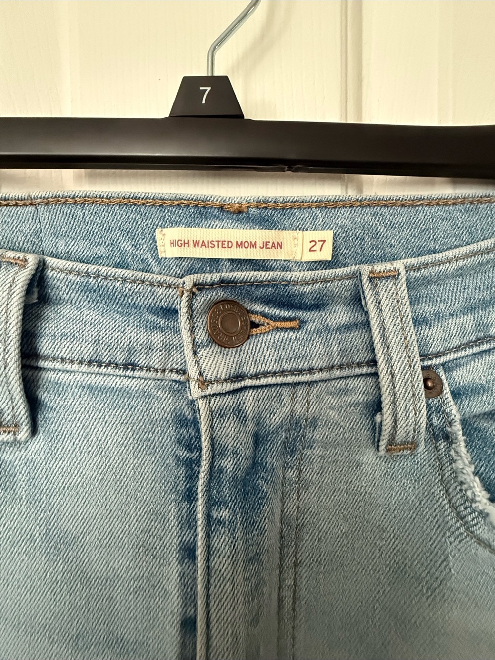 Levi’s Light Blue Distressed Mom Jeans - Picture 3 of 4
